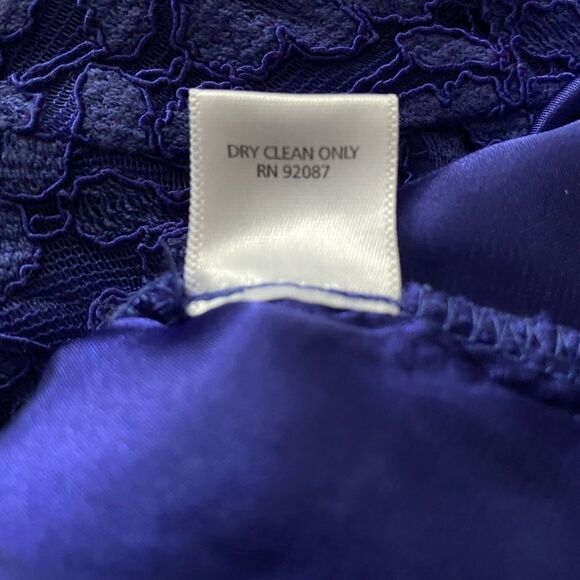 Saks Fifth Avenue Bluish Purple Lace Top | Low Back, Fully Lined | Size M - Picture 8 of 8